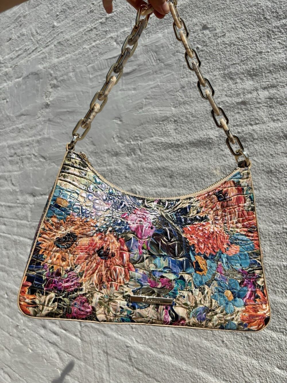 Brahmin Mod Esme Melbourne Leather Shoulder Bag With Chain Strap NWT